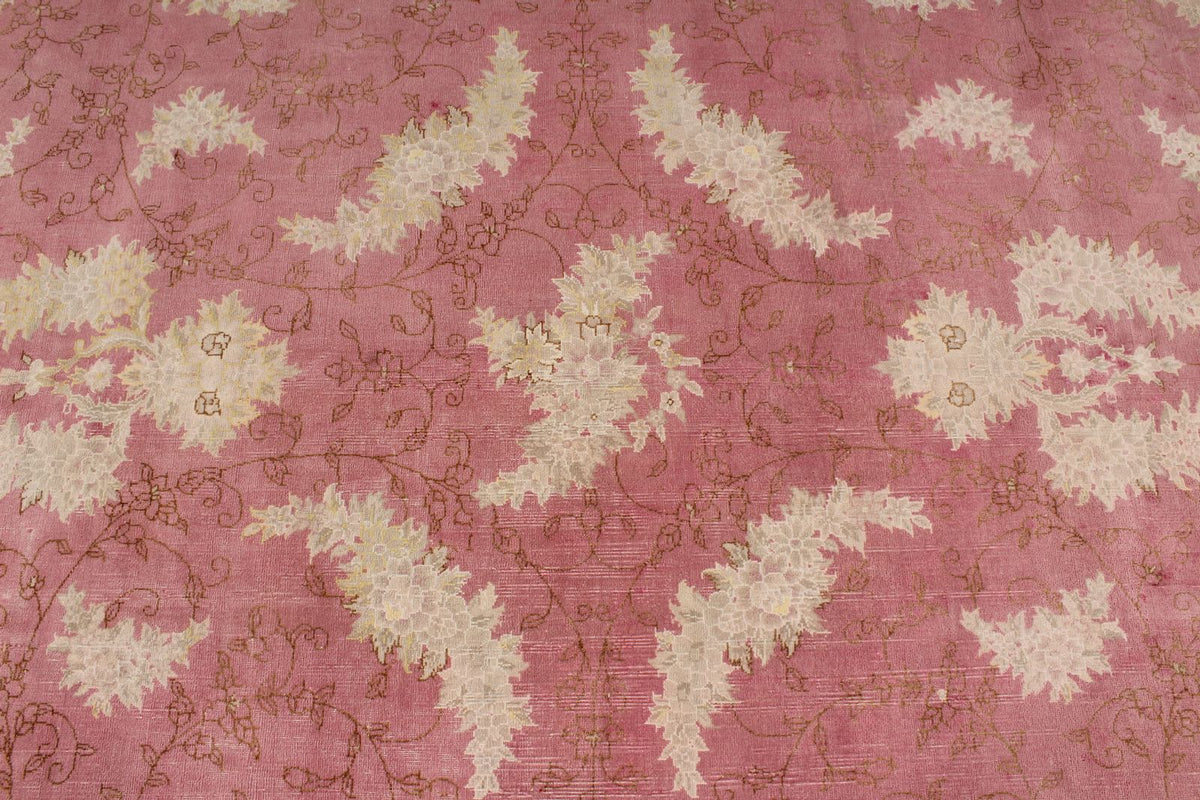 9x12 Pink and Beige Turkish Traditional Rug