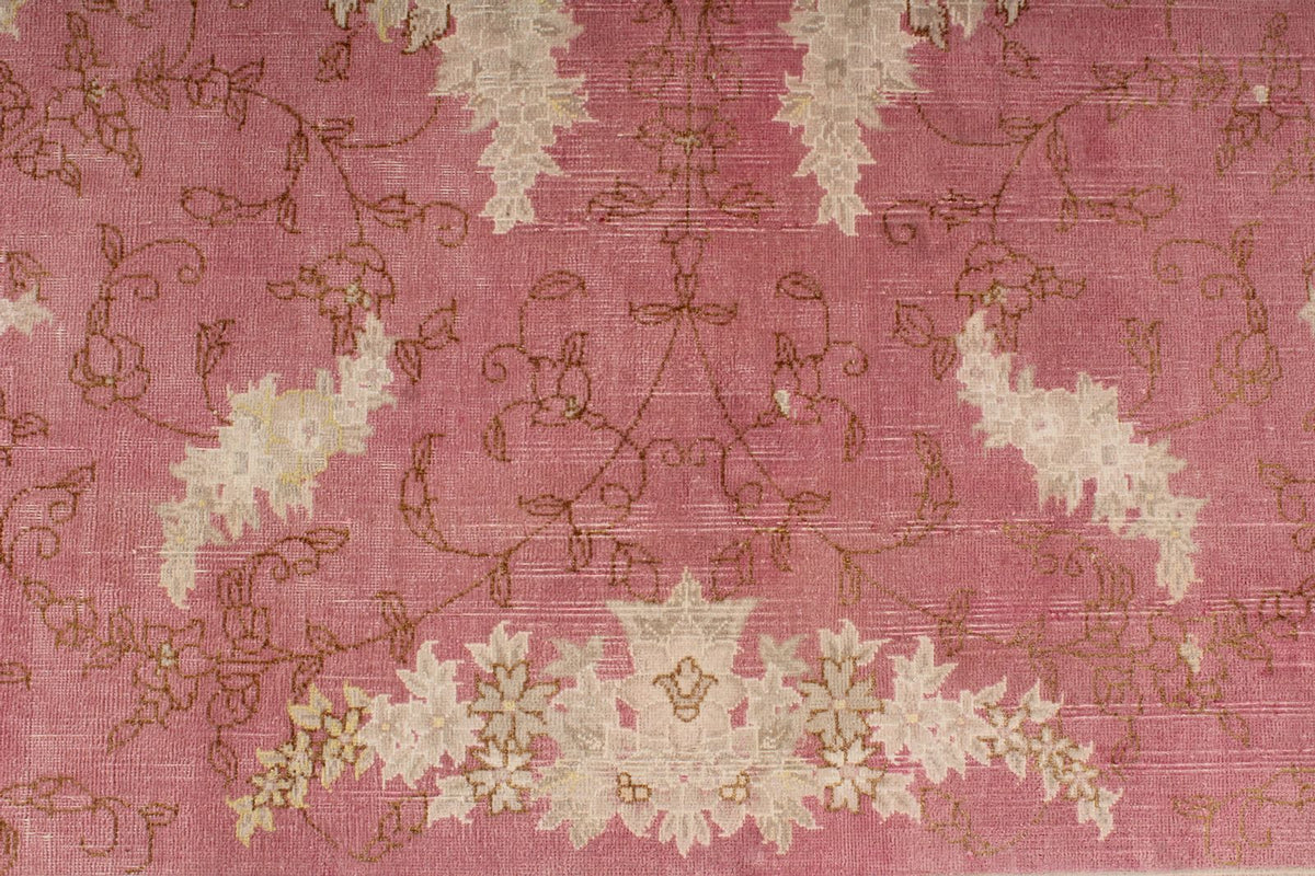 9x12 Pink and Beige Turkish Traditional Rug