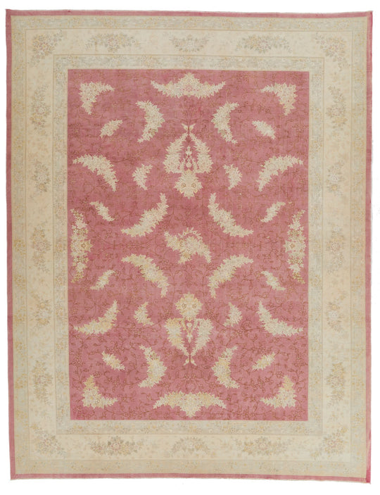 9x12 Pink and Beige Turkish Traditional Rug