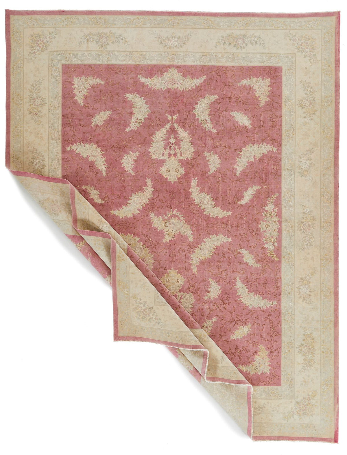 9x12 Pink and Beige Turkish Traditional Rug