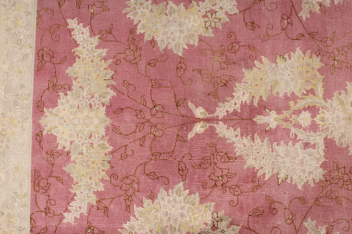 9x12 Pink and Beige Turkish Traditional Rug