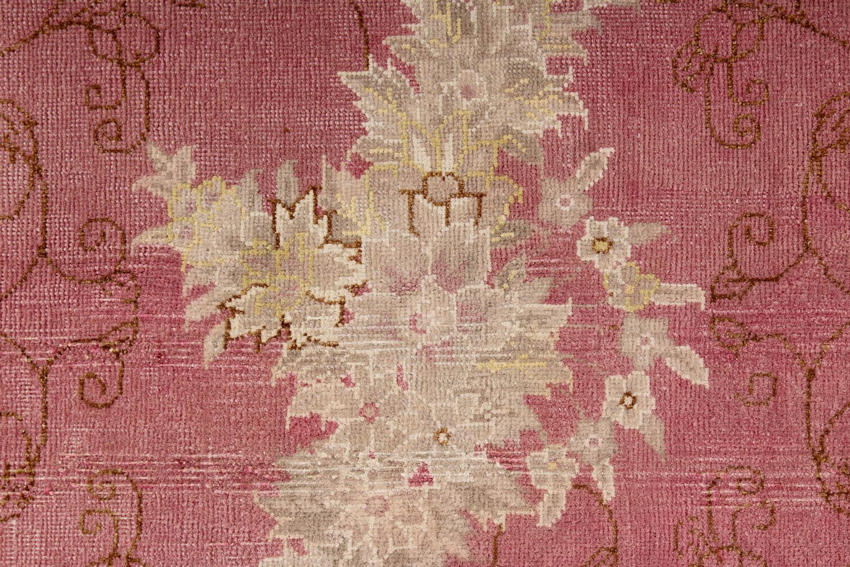 9x12 Pink and Beige Turkish Traditional Rug