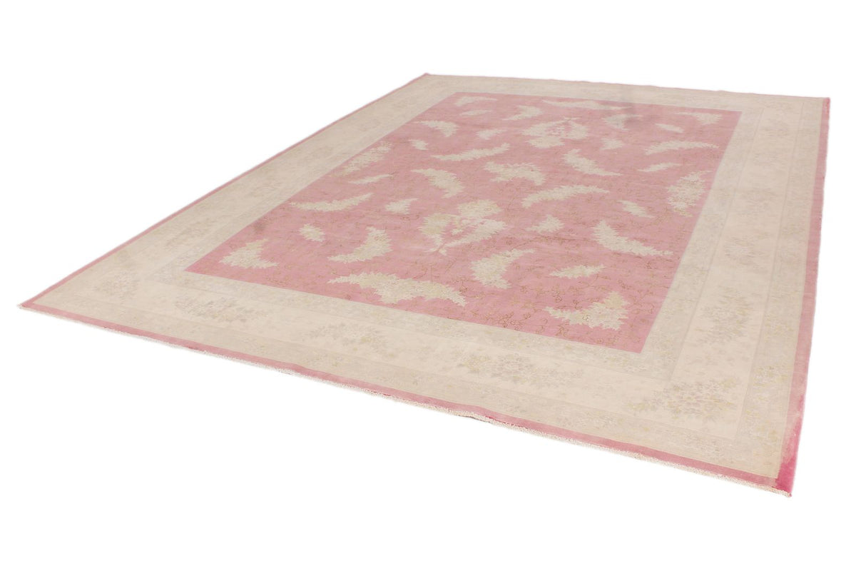 9x12 Pink and Beige Turkish Traditional Rug
