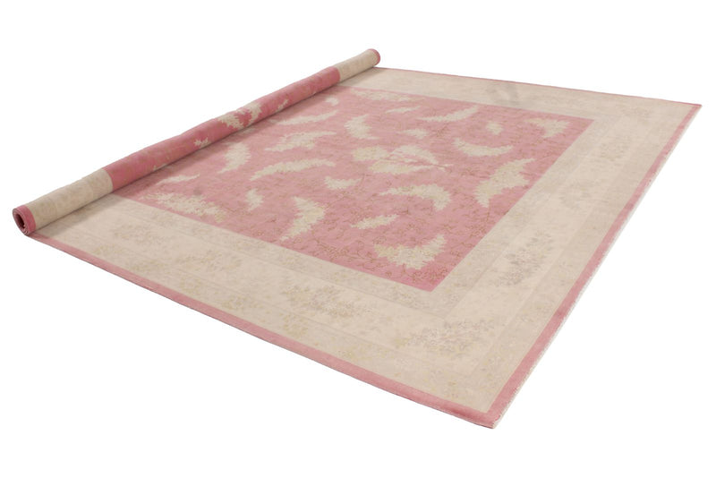 9x12 Pink and Beige Turkish Traditional Rug