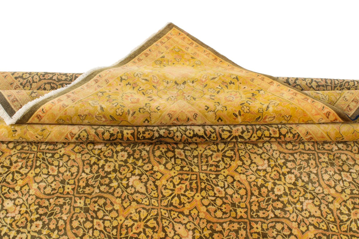 8x10 Yellow and Brown Persian Rug