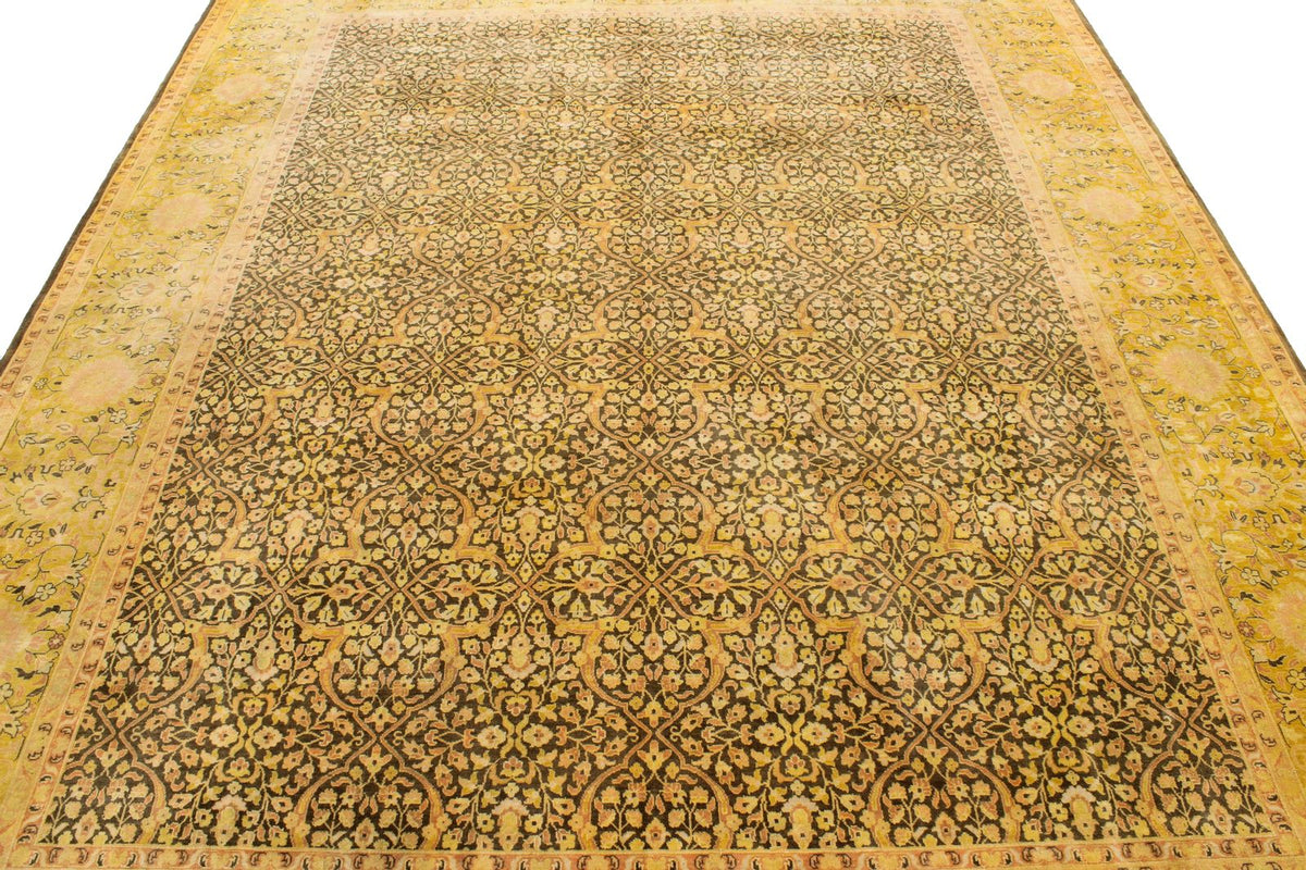8x10 Yellow and Brown Persian Rug
