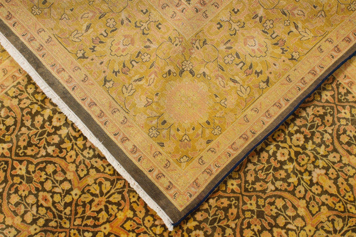 8x10 Yellow and Brown Persian Rug