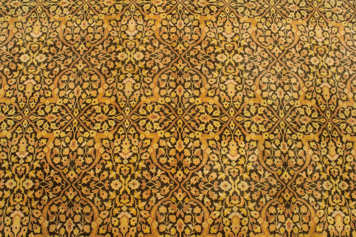 8x10 Yellow and Brown Persian Rug