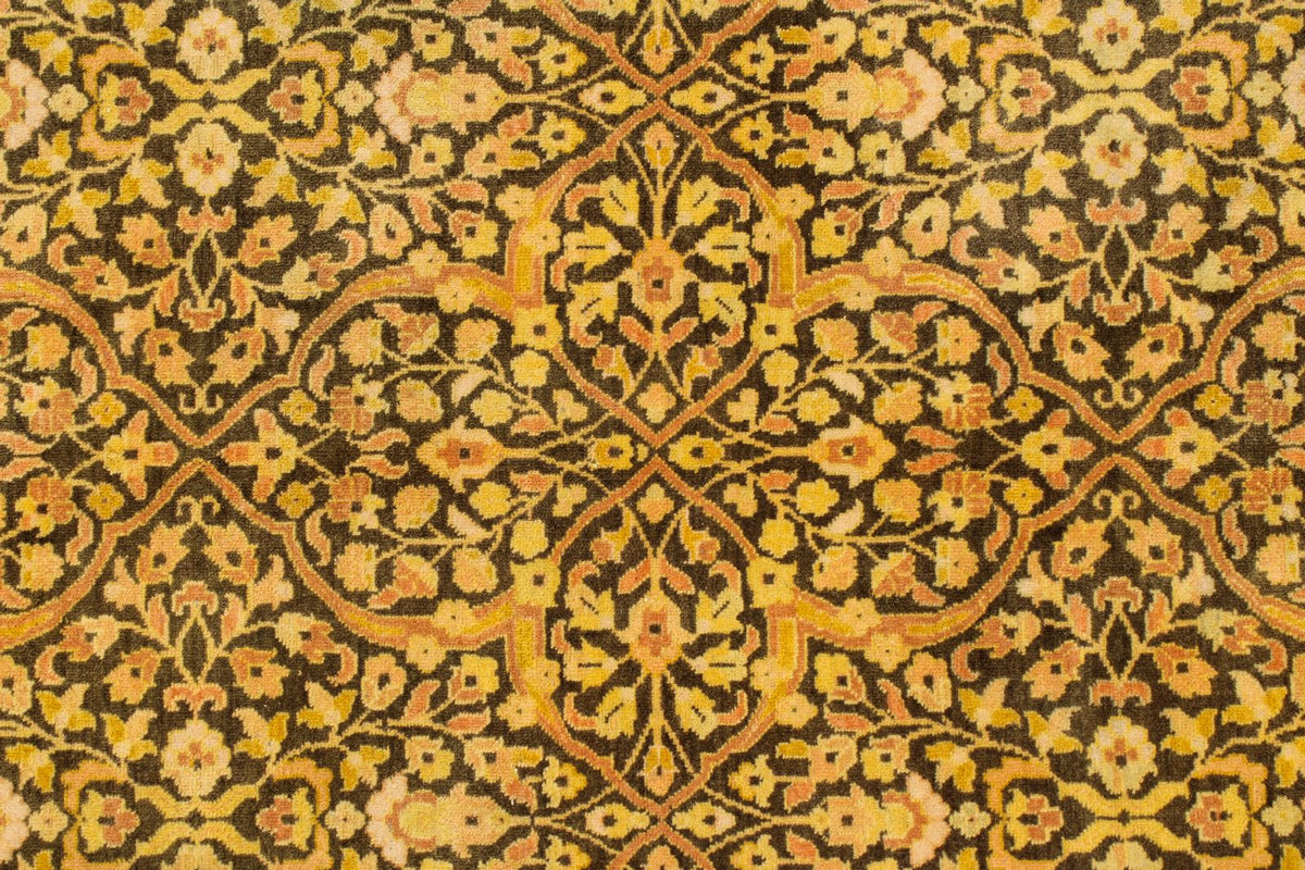 8x10 Yellow and Brown Persian Rug