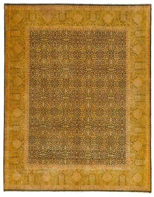 8x10 Yellow and Brown Persian Rug
