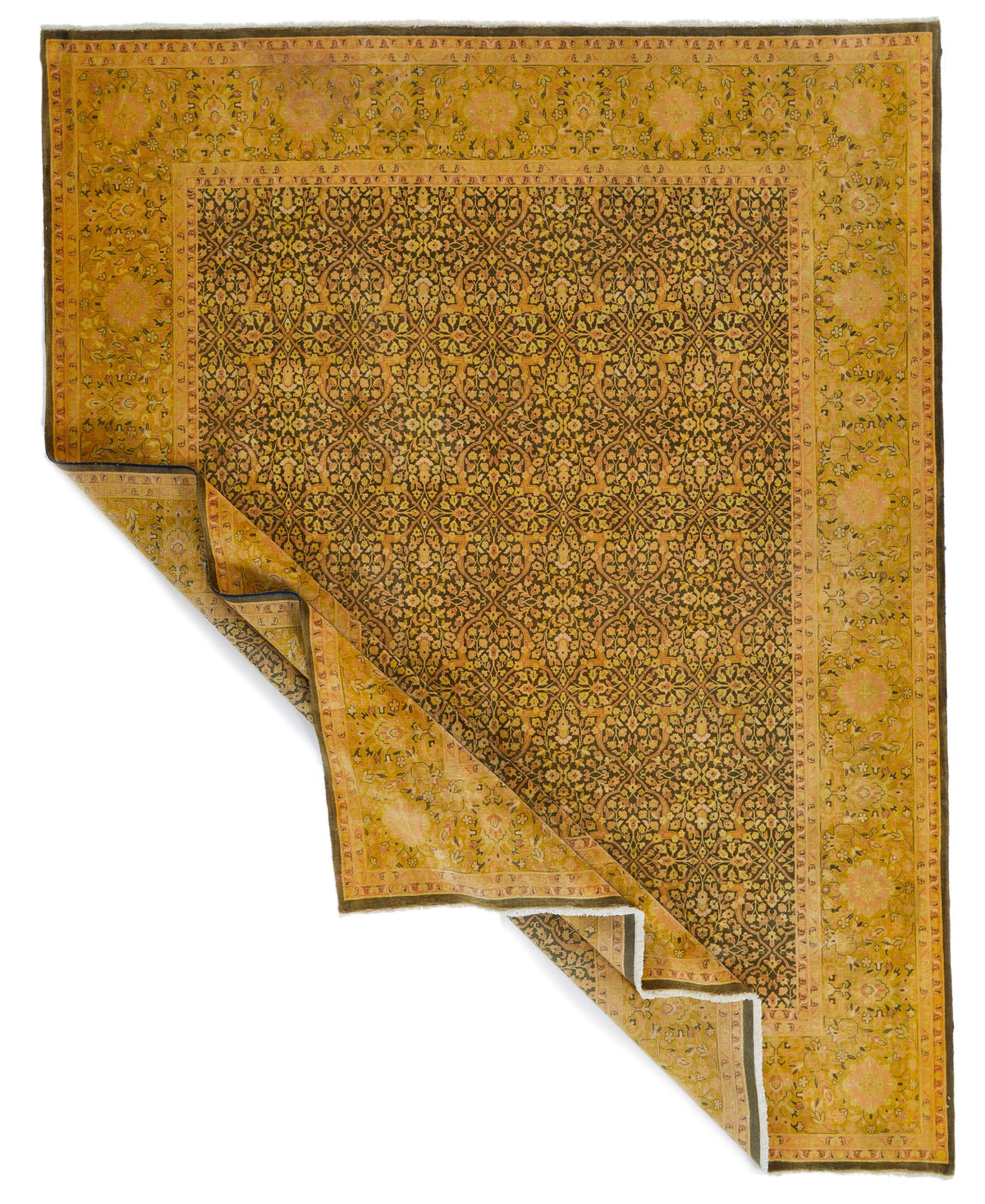 8x10 Yellow and Brown Persian Rug