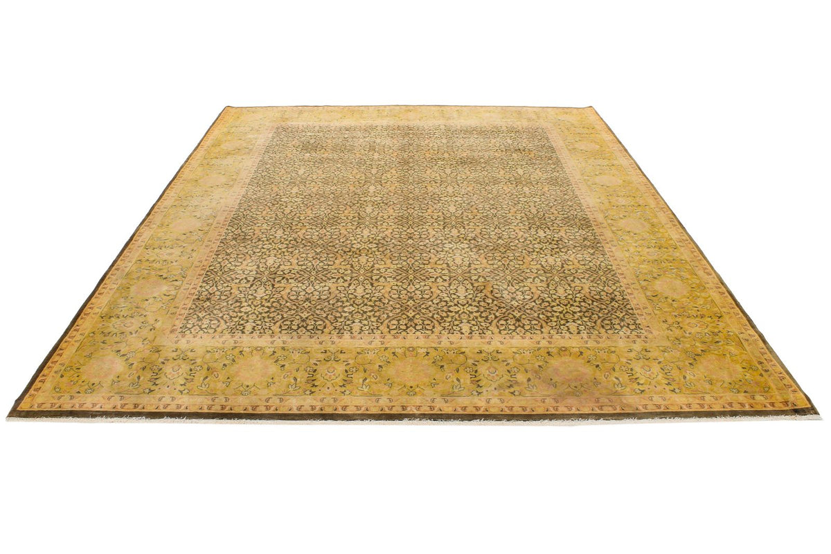 8x10 Yellow and Brown Persian Rug