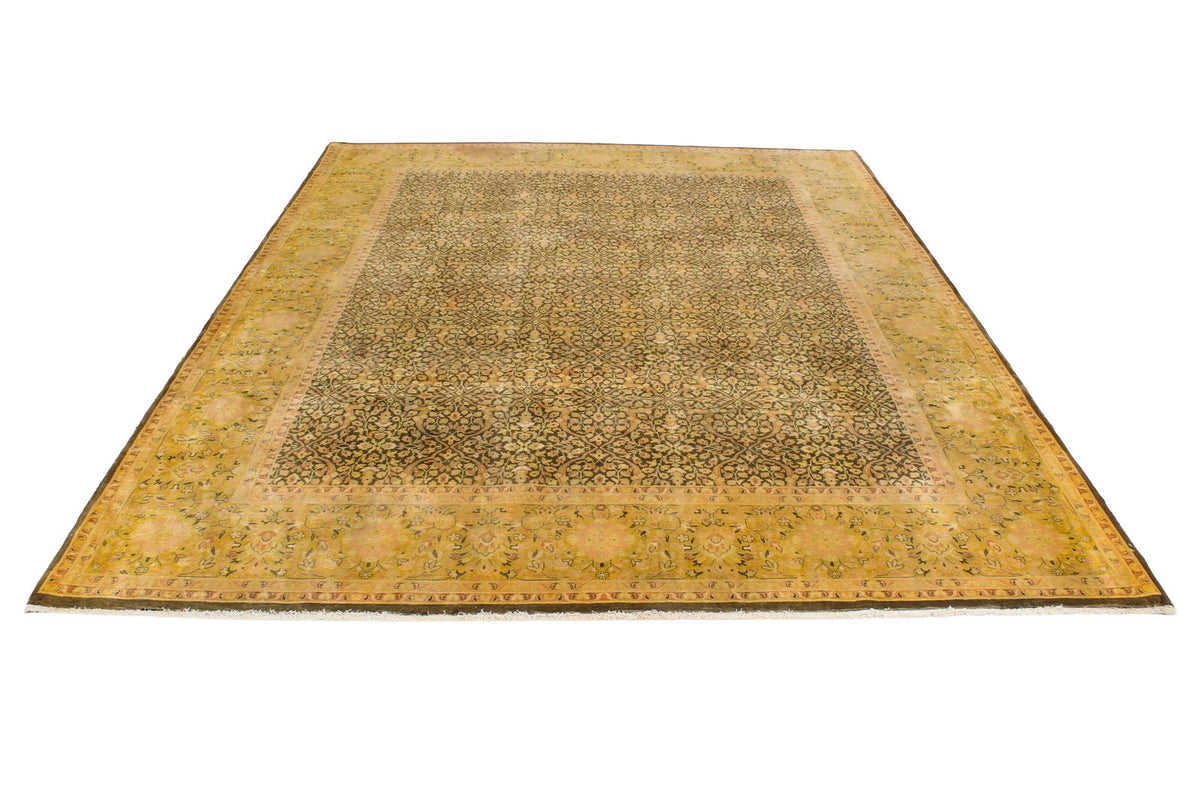 8x10 Yellow and Brown Persian Rug