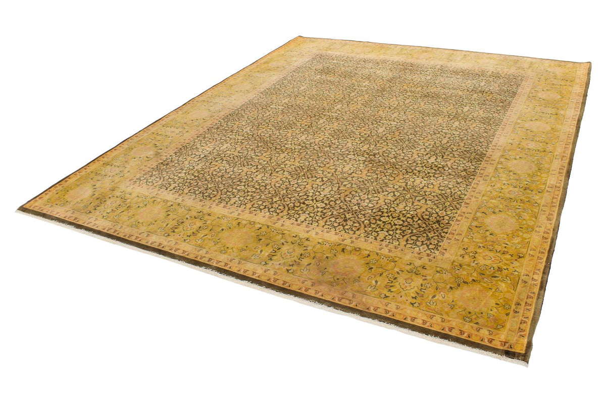 8x10 Yellow and Brown Persian Rug