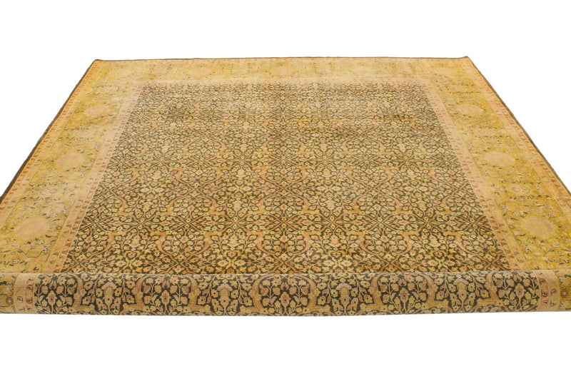 8x10 Yellow and Brown Persian Rug