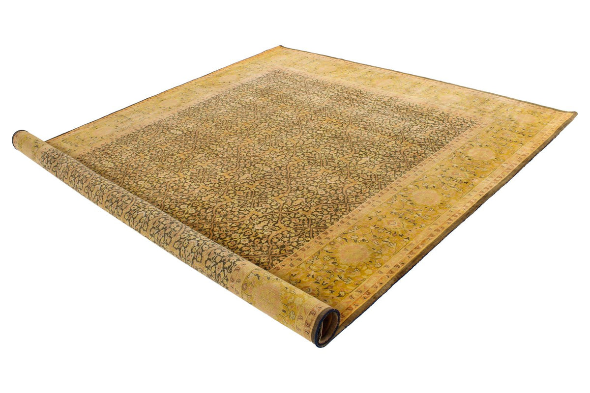 8x10 Yellow and Brown Persian Rug