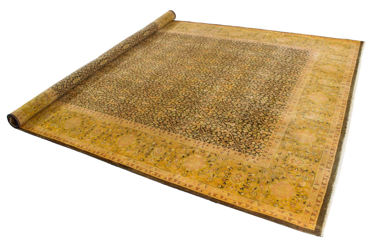 8x10 Yellow and Brown Persian Rug