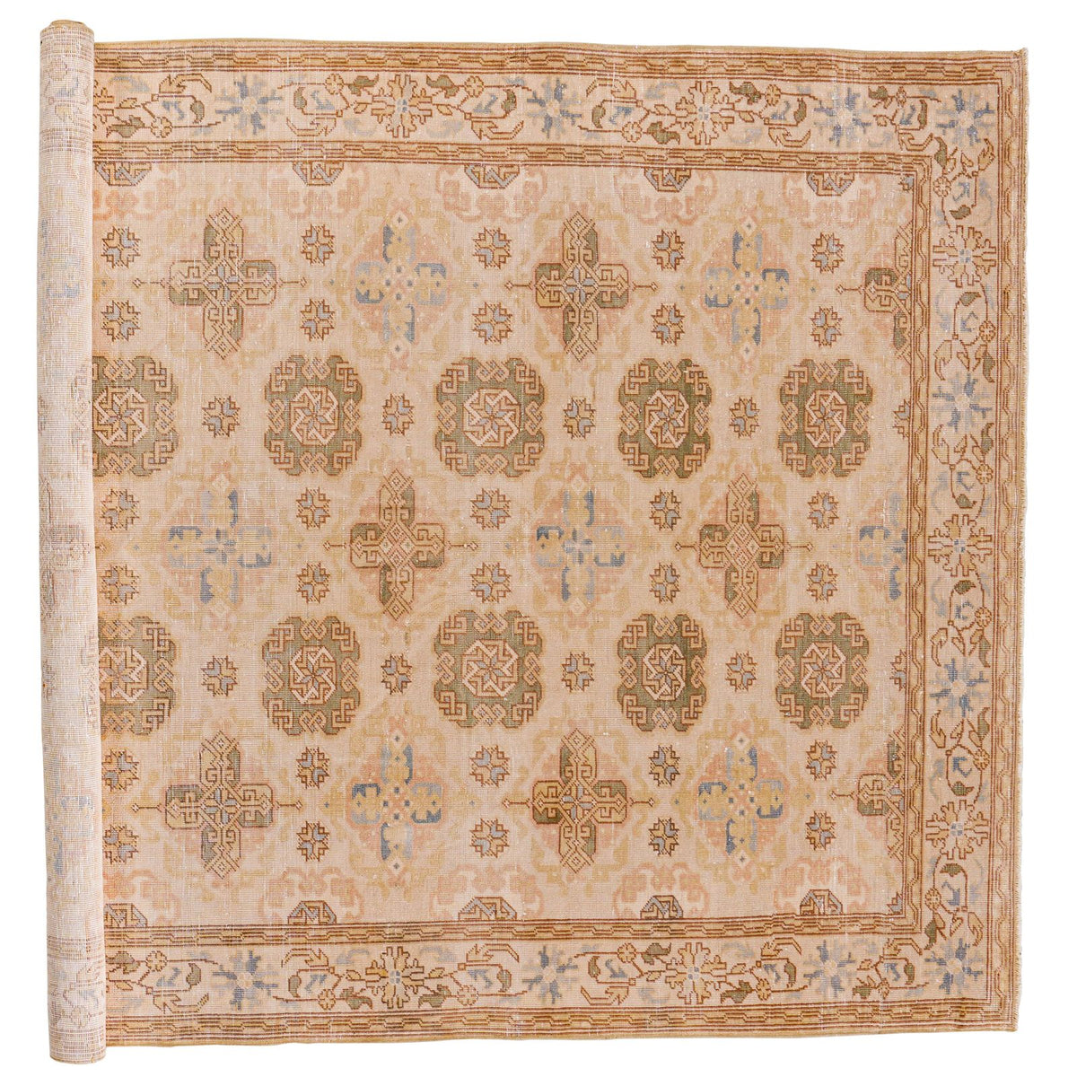 6x10 Beige and Ivory Turkish Traditional Rug