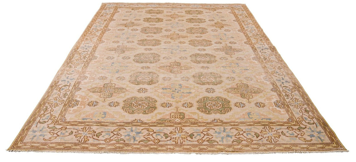 6x10 Beige and Ivory Turkish Traditional Rug