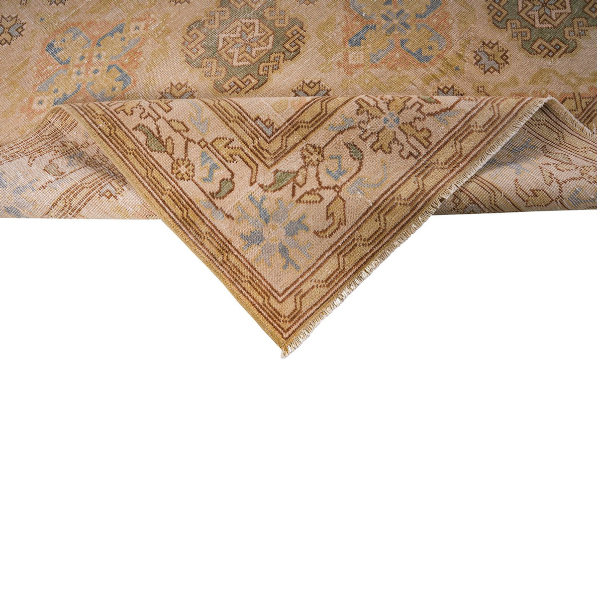 6x10 Beige and Ivory Turkish Traditional Rug