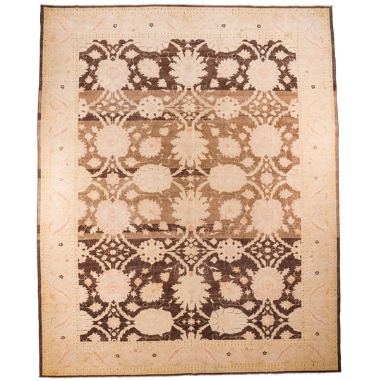 11x14 Beige and Brown Turkish Traditional Rug