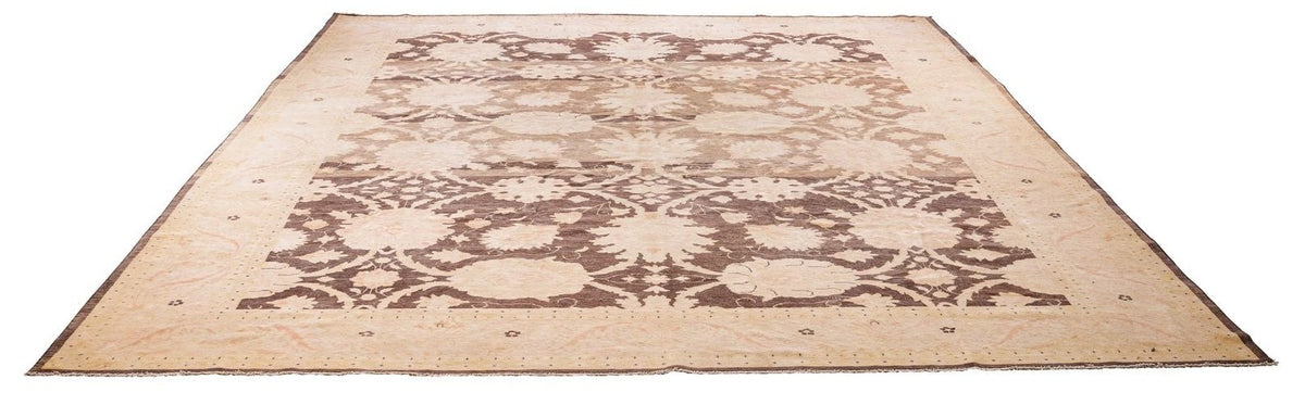 11x14 Beige and Brown Turkish Traditional Rug