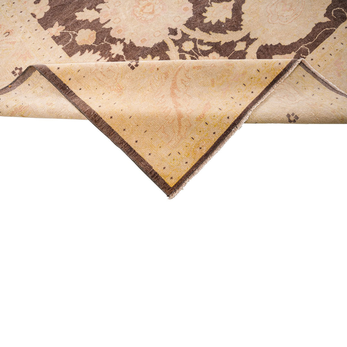 11x14 Beige and Brown Turkish Traditional Rug