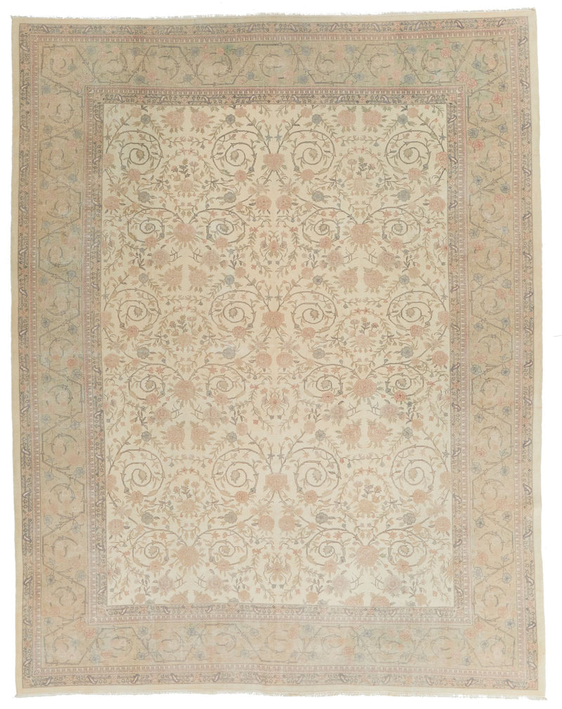 9x12 Ivory and Beige Persian Traditional Rug