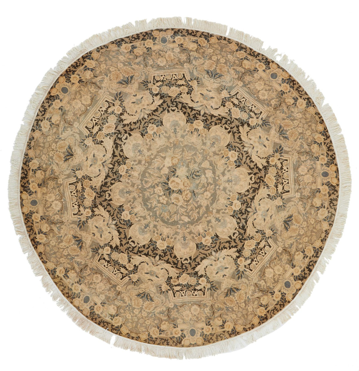 6x6 Dark Brown and Brown Traditional Rug