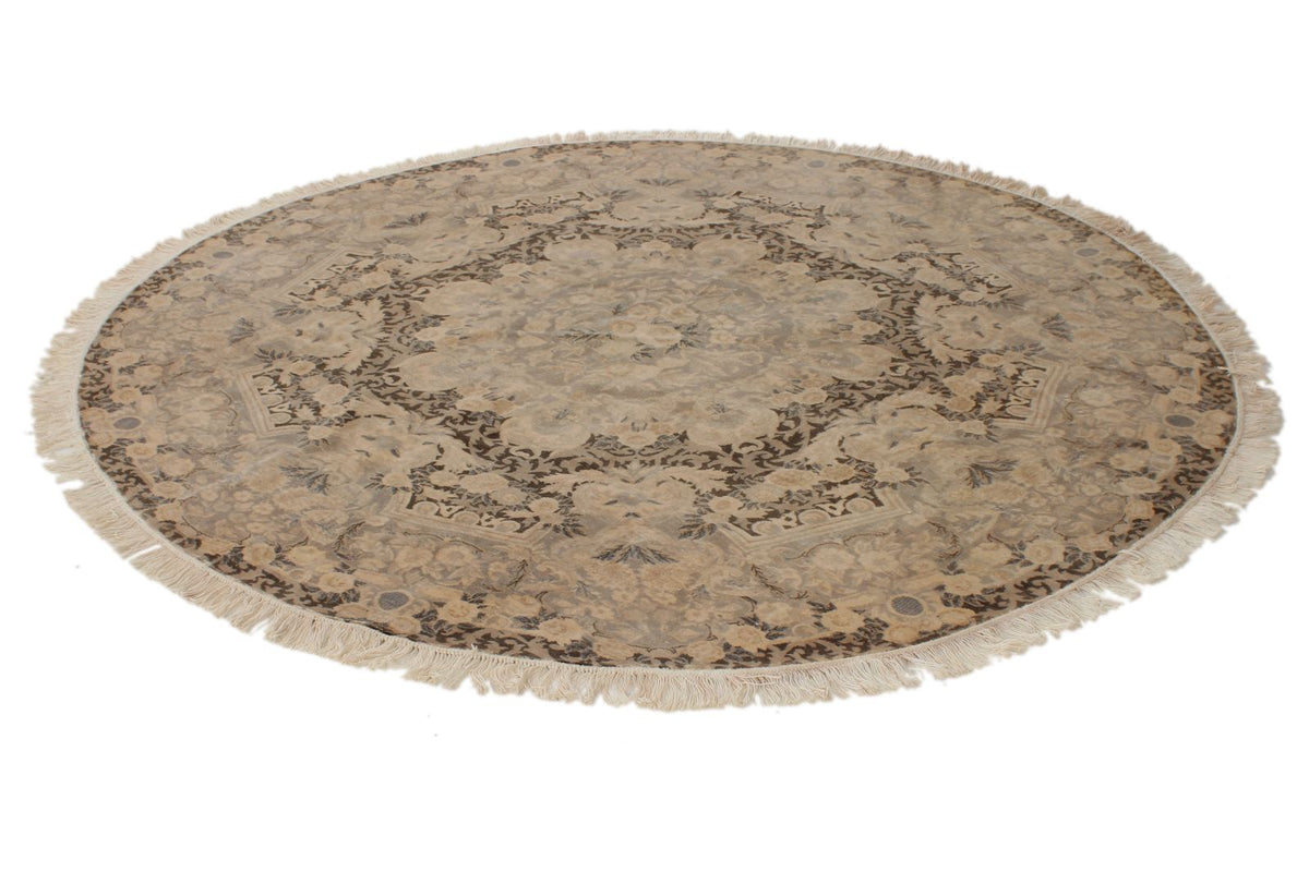 6x6 Dark Brown and Brown Traditional Rug