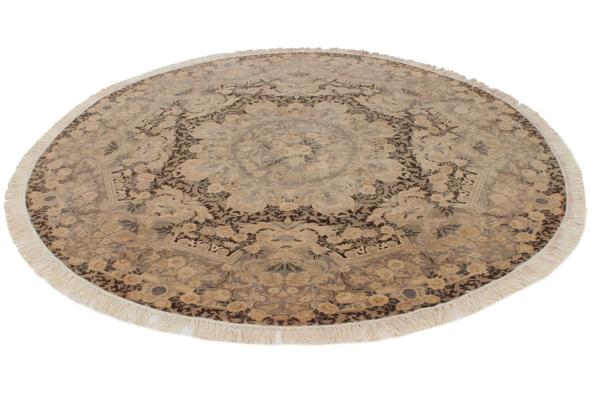 6x6 Dark Brown and Brown Traditional Rug
