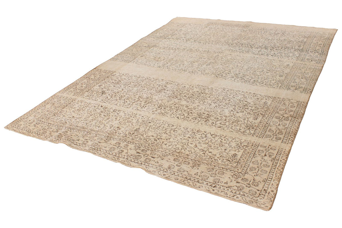 7x10 Beige and Brown Turkish Anatolian Rug
