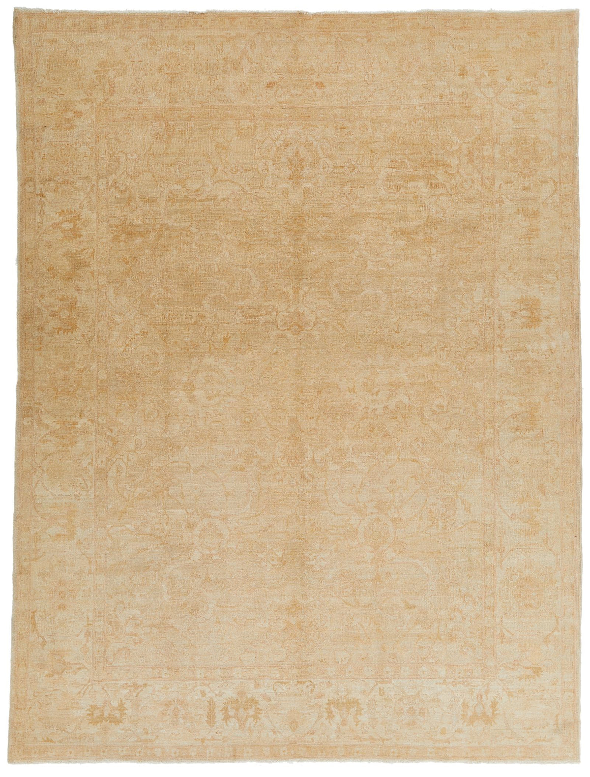 9x12 Beige Turkish Oushak Rug