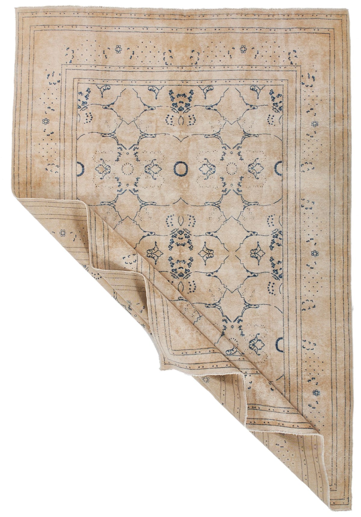 6x9 Beige and Blue Persian Traditional Rug