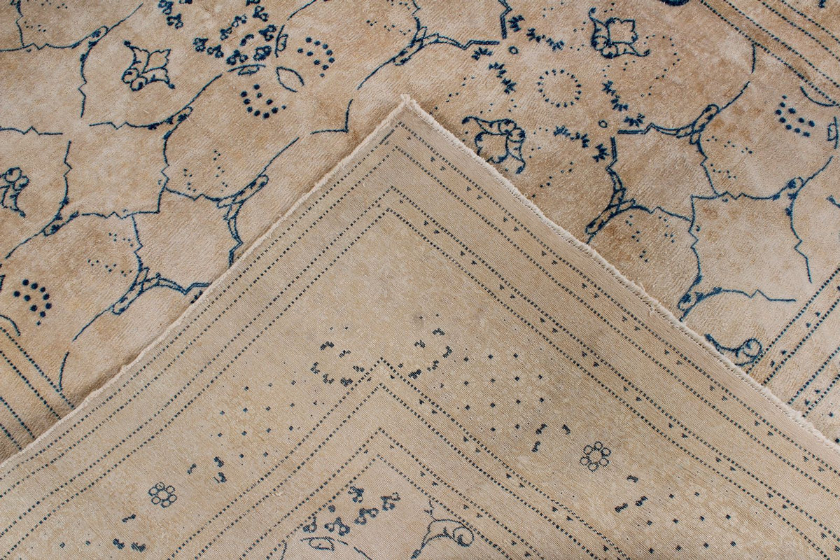 6x9 Beige and Blue Persian Traditional Rug
