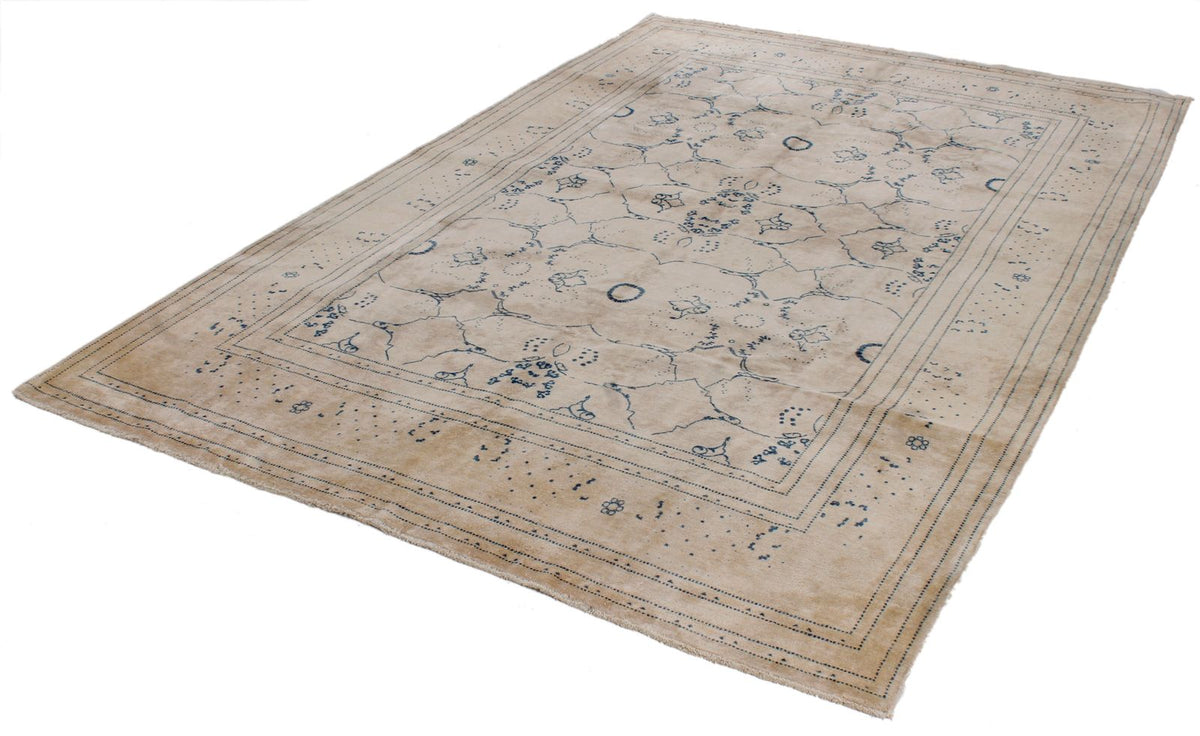 6x9 Beige and Blue Persian Traditional Rug