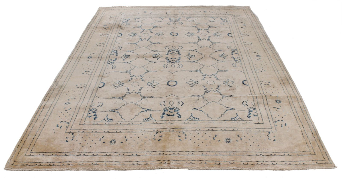 6x9 Beige and Blue Persian Traditional Rug