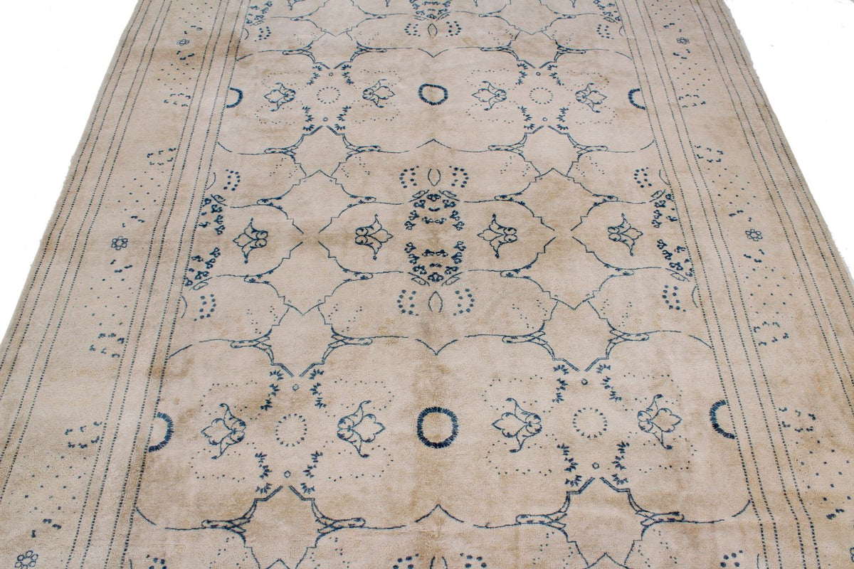 6x9 Beige and Blue Persian Traditional Rug