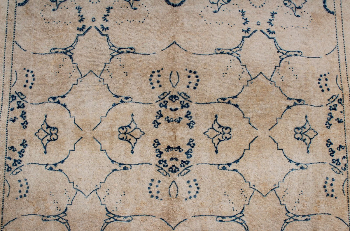 6x9 Beige and Blue Persian Traditional Rug