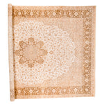 Vintage Handmade 10x14 Beige and Brown Persian Kashan Distressed Area Rug