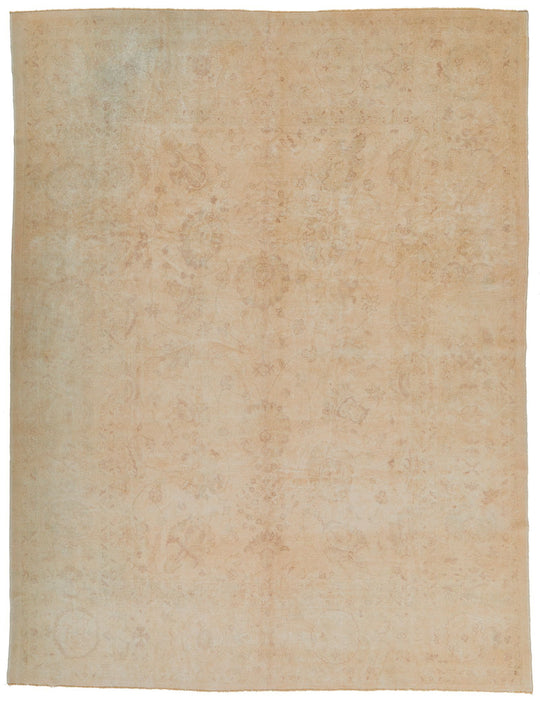 9x12 Beige and Brown Turkish Oushak Rug