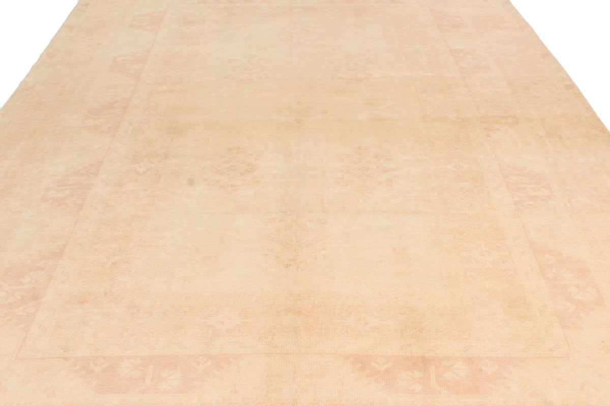 8x11 Beige and Rust Turkish Milas Rug