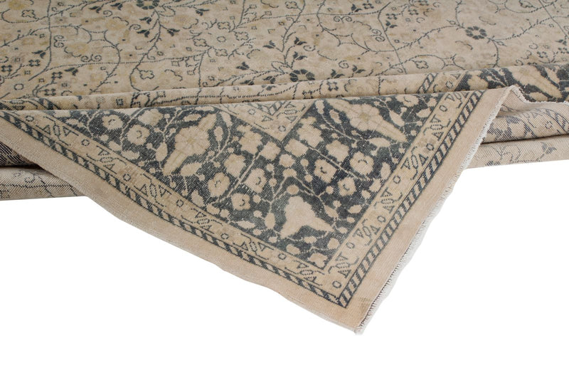 8x12 Beige and Blue Turkish Traditional Rug