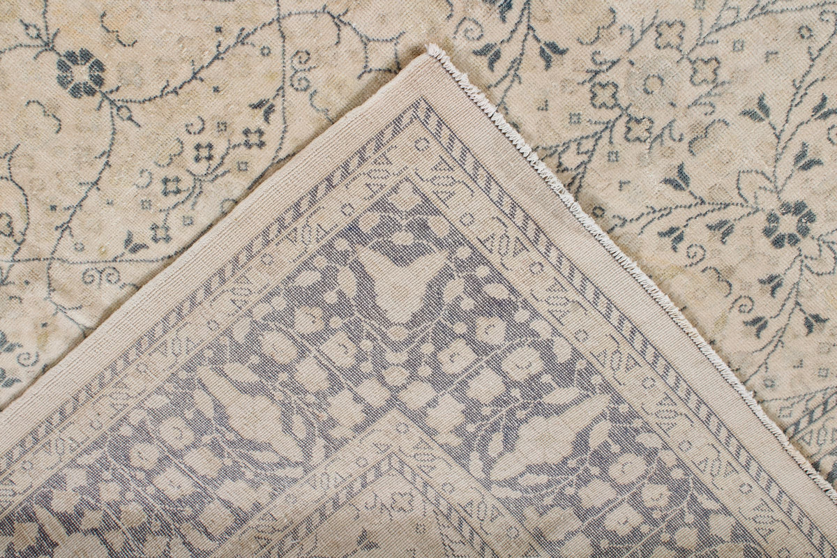 8x12 Beige and Blue Turkish Traditional Rug