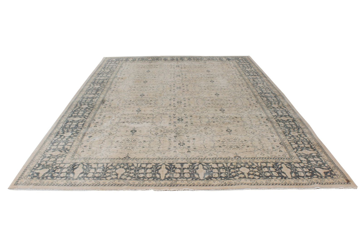 8x12 Beige and Blue Turkish Traditional Rug