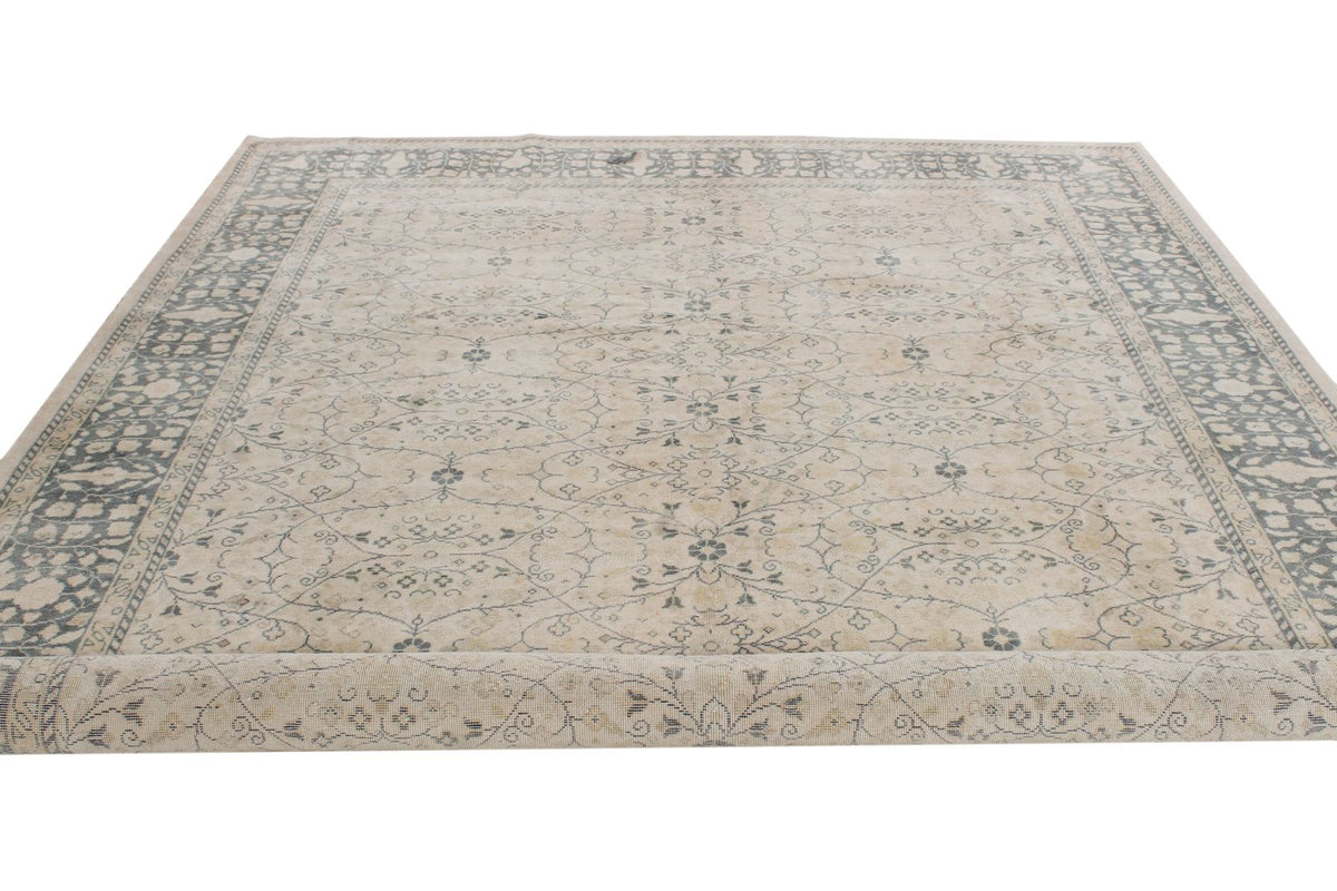 8x12 Beige and Blue Turkish Traditional Rug
