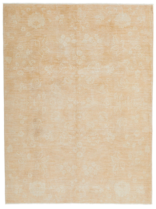 7x10 Beige Turkish Oushak Rug