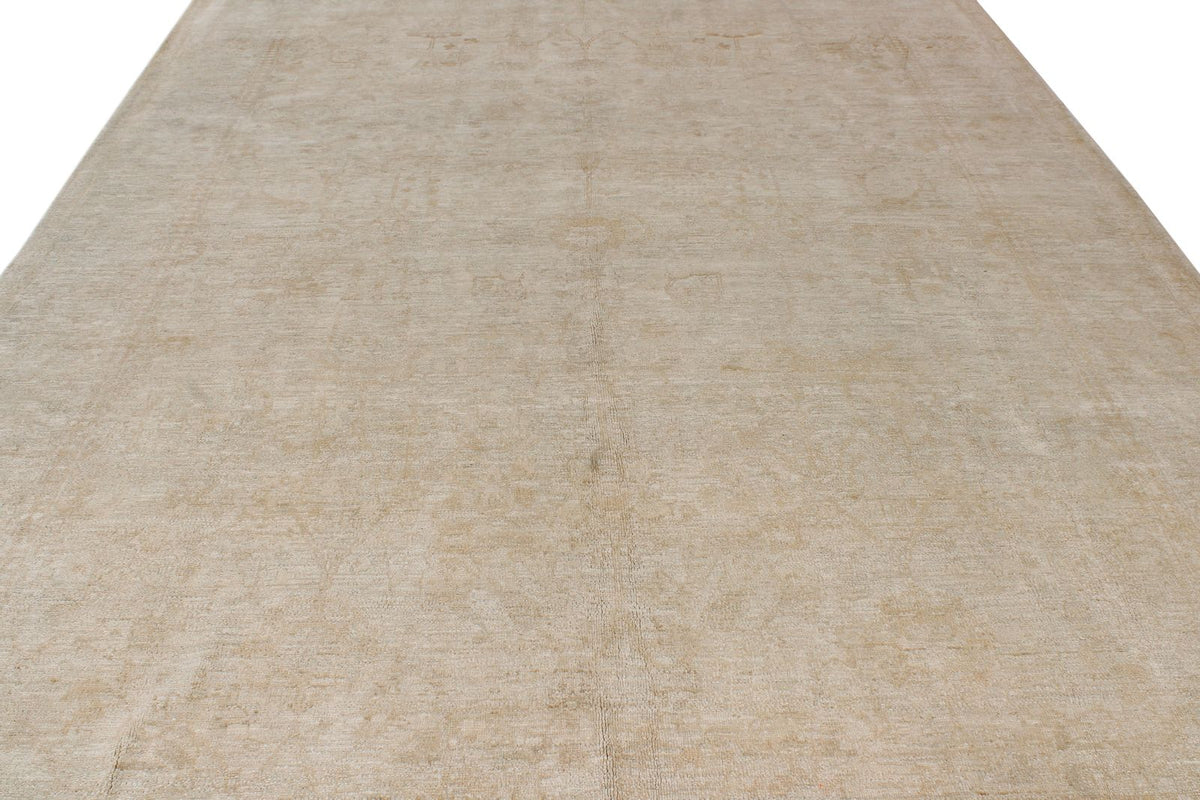 9x12 Beige Turkish Oushak Rug