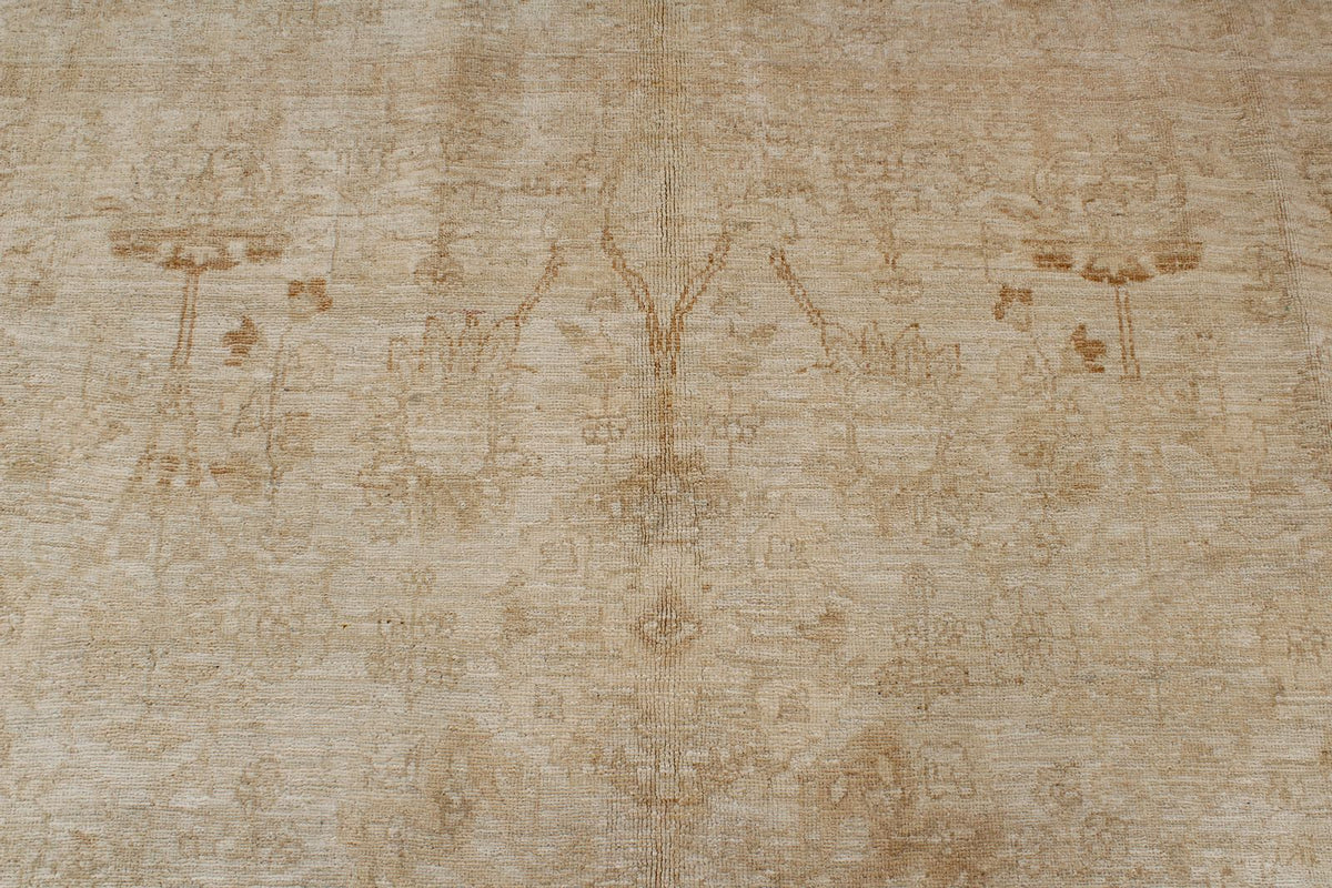 9x12 Beige Turkish Oushak Rug
