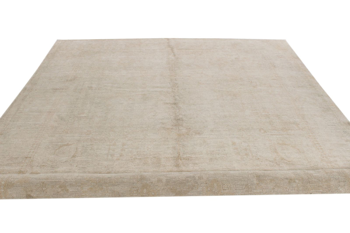 9x12 Beige Turkish Oushak Rug